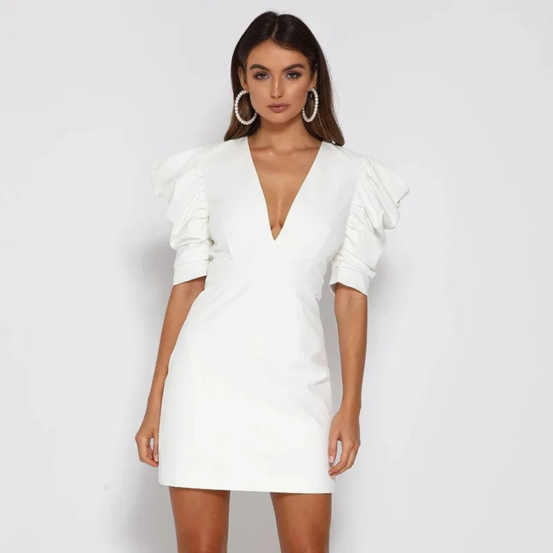 Jessica Puff Sleeve Backless Dress