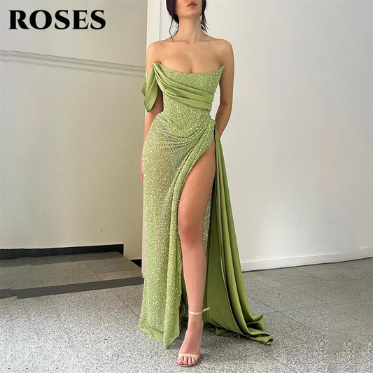 ROSES Mint Sequin Green Chic  Evening Gow