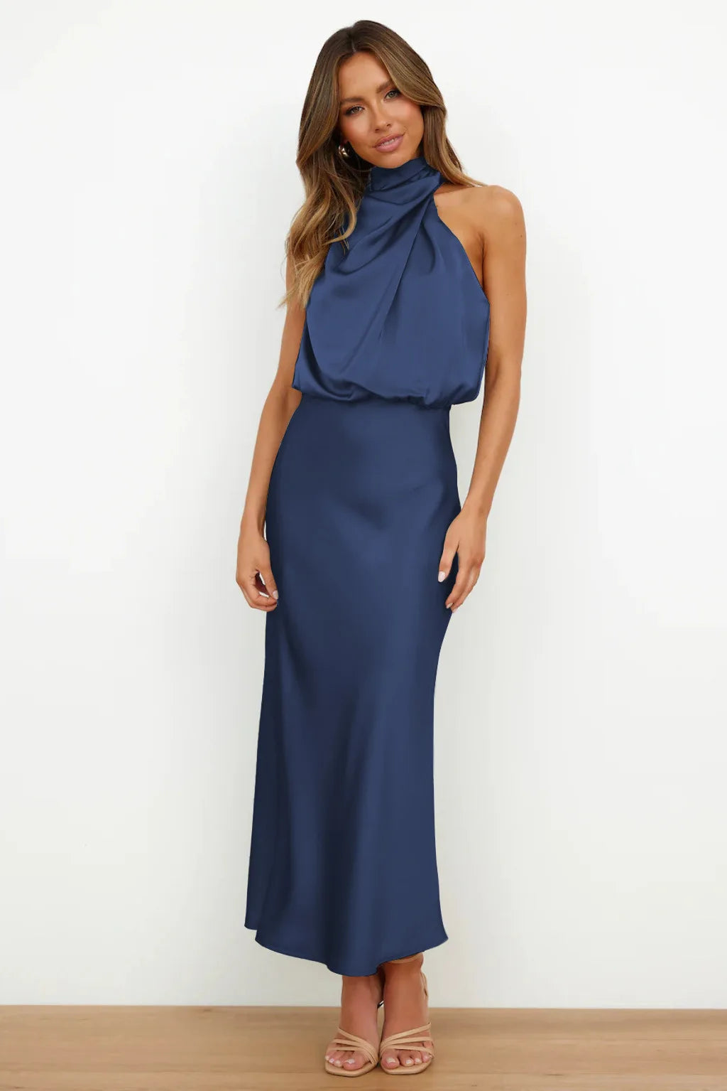 Fatima Satin Silk Maxi Dress