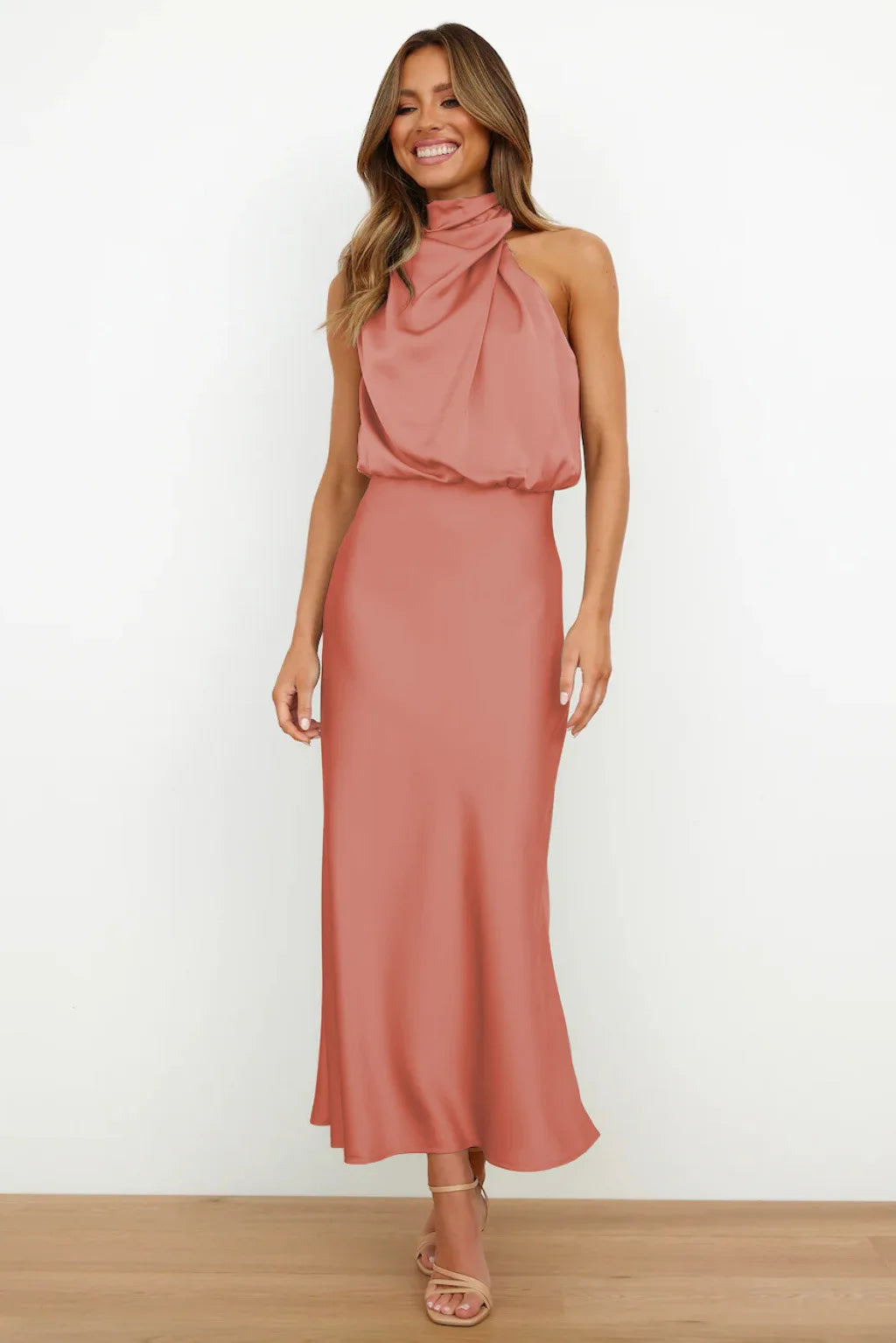 Fatima Satin Silk Maxi Dress