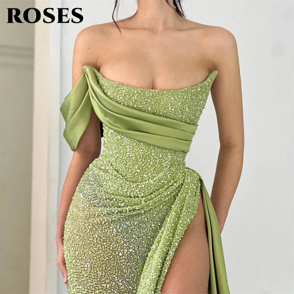 ROSES Mint Sequin Green Chic  Evening Gow