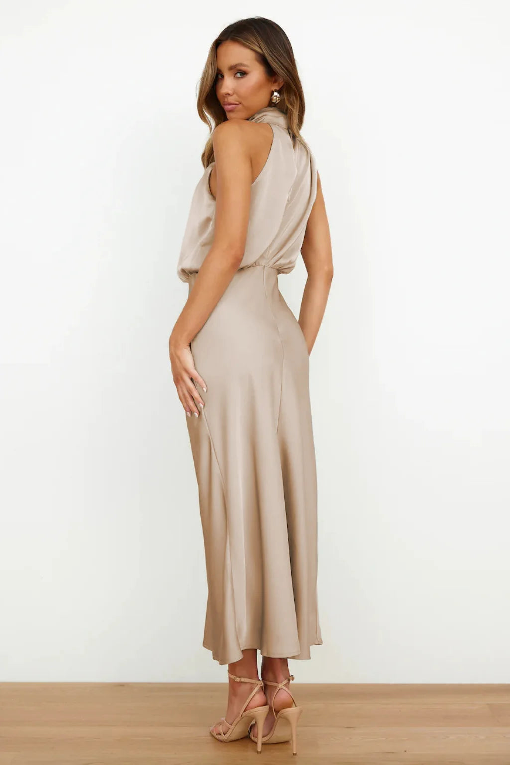 Fatima Satin Silk Maxi Dress