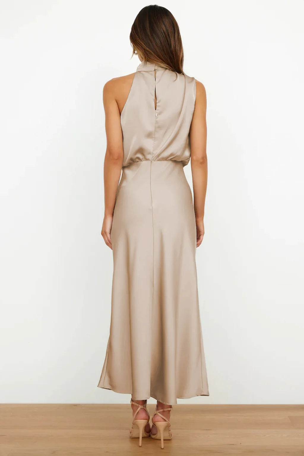 Fatima Satin Silk Maxi Dress