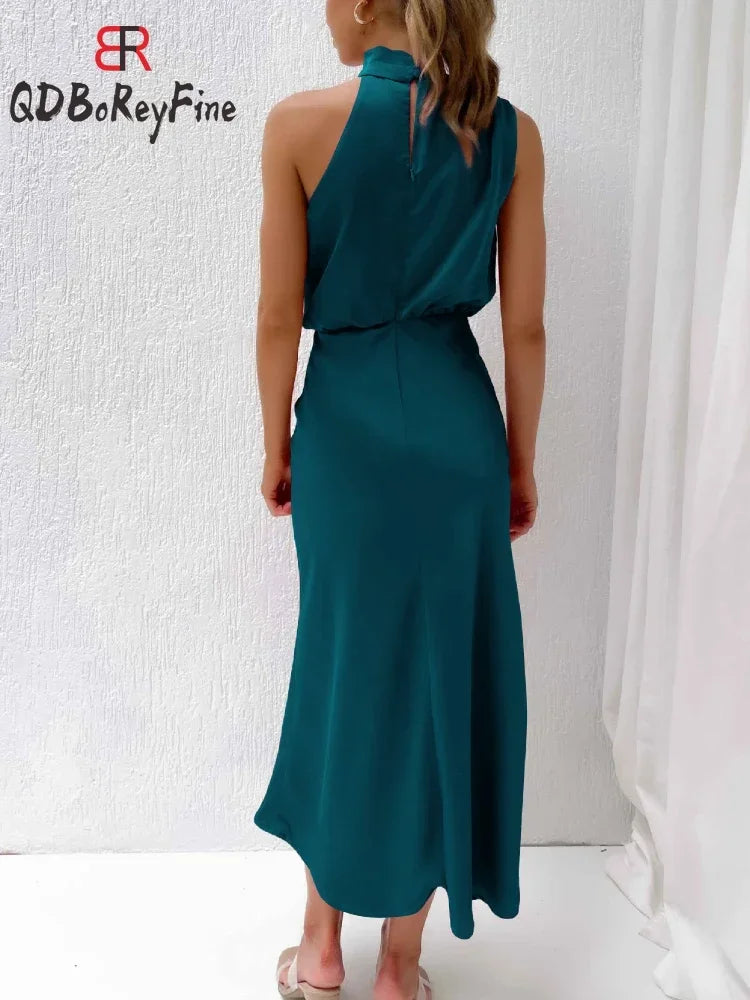 Fatima Satin Silk Maxi Dress